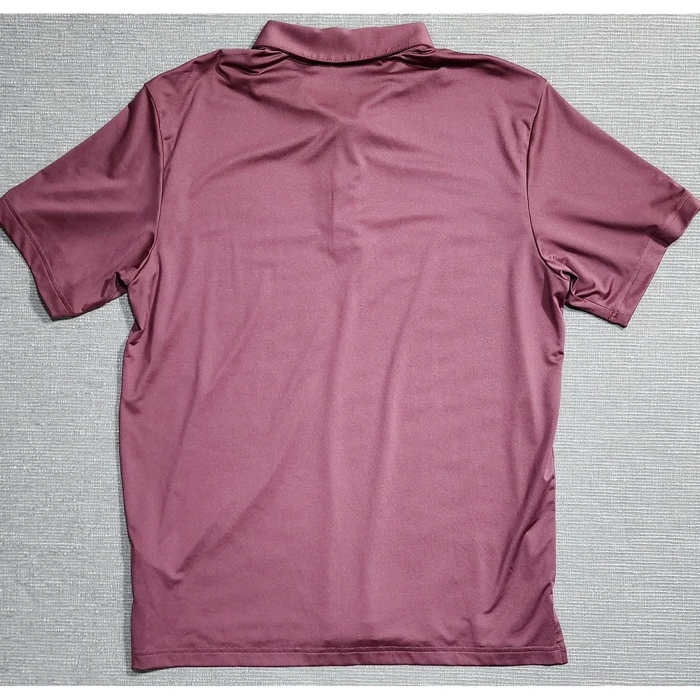 Adidas Golf‎ Mens Large Maroon Burgundy Short Sleeve Performance Polo Shirt L